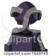 Purple Mech With Rounded Head And Dark Tooth Mouth And Black Glowing Red Eyes