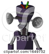 Purple Mech With Vase Head And Happy Mouth And Black Visor Cyclops And Wire Hair