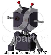 Purple Robot With Box Head And Round Mouth And Red Eyed And Double Led Antenna