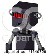 Purple Robot With Box Head And Round Mouth And Visor Eye