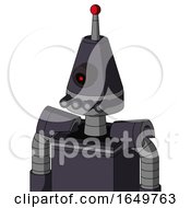 Purple Robot With Cone Head And Pipes Mouth And Black Cyclops Eye And Single Led Antenna