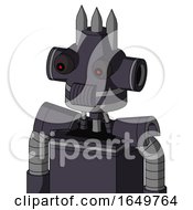 Purple Robot With Cone Head And Speakers Mouth And Red Eyed And Three Spiked