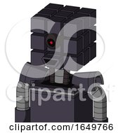 Purple Robot With Cube Head And Happy Mouth And Black Cyclops Eye