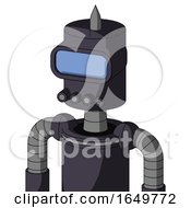 Purple Robot With Cylinder Head And Pipes Mouth And Large Blue Visor Eye And Spike Tip