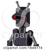 Purple Robot With Cylinder Head And Speakers Mouth And Visor Eye And Double Antenna