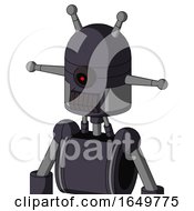 Purple Robot With Dome Head And Dark Tooth Mouth And Black Cyclops Eye And Double Antenna