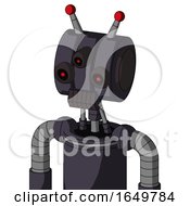 Purple Robot With Multi Toroid Head And Dark Tooth Mouth And Three Eyed And Double Led Antenna