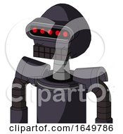 Purple Robot With Rounded Head And Keyboard Mouth And Visor Eye