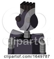 Purple Robot With Rounded Head And Speakers Mouth And Two Eyes And Pipe Hair