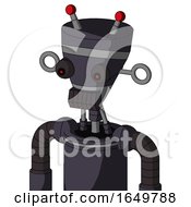 Purple Robot With Vase Head And Dark Tooth Mouth And Red Eyed And Double Led Antenna