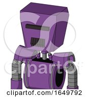 Purple Automaton With Box Head And Dark Tooth Mouth And Black Visor Cyclops