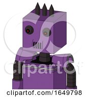Purple Automaton With Box Head And Speakers Mouth And Red Eyed And Three Dark Spikes