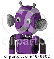 Purple Automaton With Bubble Head And Dark Tooth Mouth And Two Eyes And Double Antenna