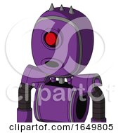 Purple Automaton With Bubble Head And Round Mouth And Cyclops Eye And Three Spiked