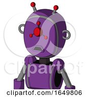 Purple Automaton With Bubble Head And Sad Mouth And Cyclops Compound Eyes And Double Led Antenna