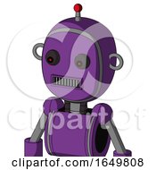 Purple Automaton With Bubble Head And Square Mouth And Red Eyed And Single Led Antenna