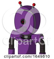Purple Automaton With Bubble Head And Vent Mouth And Black Cyclops Eye And Double Led Antenna