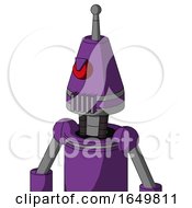 Purple Automaton With Cone Head And Vent Mouth And Angry Cyclops And Single Antenna