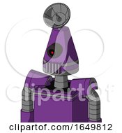 Purple Automaton With Cone Head And Vent Mouth And Black Cyclops Eye And Radar Dish Hat