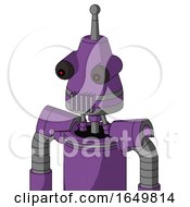 Purple Automaton With Cone Head And Vent Mouth And Red Eyed And Single Antenna