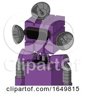 Purple Automaton With Cube Head And Black Visor Eye And Radar Dish Hat