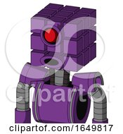 Purple Automaton With Cube Head And Round Mouth And Cyclops Eye