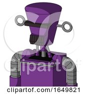 Purple Automaton With Cylinder Conic Head And Dark Tooth Mouth And Black Visor Cyclops