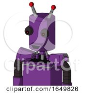 Purple Automaton With Cylinder Head And Happy Mouth And Red Eyed And Double Led Antenna