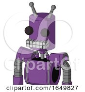 Purple Automaton With Cylinder Head And Keyboard Mouth And Two Eyes And Double Antenna