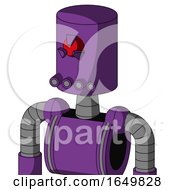 Purple Automaton With Cylinder Head And Pipes Mouth And Angry Cyclops Eye