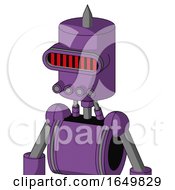 Purple Automaton With Cylinder Head And Pipes Mouth And Visor Eye And Spike Tip