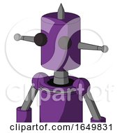 Purple Automaton With Cylinder Head And Two Eyes And Spike Tip