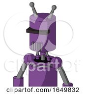 Purple Automaton With Cylinder Head And Vent Mouth And Black Visor Cyclops And Double Antenna