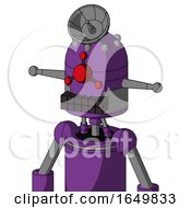 Purple Automaton With Dome Head And Keyboard Mouth And Cyclops Compound Eyes And Radar Dish Hat