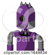 Purple Automaton With Dome Head And Round Mouth And Black Cyclops Eye And Three Spiked