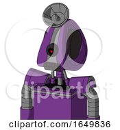 Purple Automaton With Droid Head And Dark Tooth Mouth And Black Cyclops Eye And Radar Dish Hat