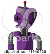 Purple Automaton With Droid Head And Pipes Mouth And Plus Sign Eyes And Single Led Antenna