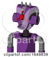 Purple Automaton With Droid Head And Round Mouth And Cyclops Compound Eyes And Three Spiked