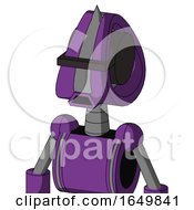 Purple Automaton With Droid Head And Sad Mouth And Black Visor Cyclops And Spike Tip