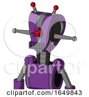 Purple Automaton With Droid Head And Square Mouth And Angry Cyclops Eye And Double Led Antenna