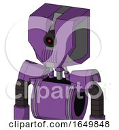 Purple Automaton With Mechanical Head And Speakers Mouth And Black Cyclops Eye