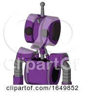 Purple Automaton With Multi Toroid Head And Sad Mouth And Two Eyes And Single Antenna