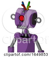 Purple Automaton With Multi Toroid Head And Square Mouth And Cyclops Eye And Wire Hair