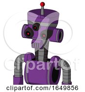 Purple Automaton With Vase Head And Speakers Mouth And Three Eyed And Single Led Antenna