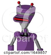 Purple Automaton With Vase Head And Visor Eye And Double Led Antenna