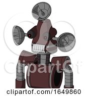 Purple Droid With Cone Head And Teeth Mouth And Red Eyed And Radar Dish Hat