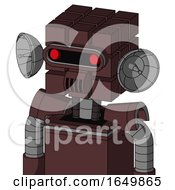 Purple Droid With Cube Head And Speakers Mouth And Visor Eye