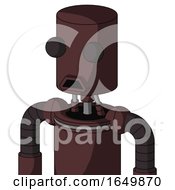 Purple Droid With Cylinder Head And Sad Mouth And Two Eyes
