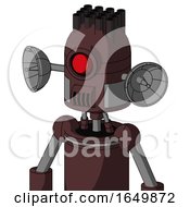 Purple Droid With Dome Head And Speakers Mouth And Cyclops Eye And Pipe Hair