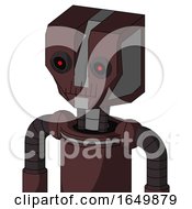 Purple Droid With Mechanical Head And Toothy Mouth And Black Glowing Red Eyes
